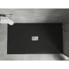 Mexen Hugo receveur de douche rectangulaire SMC 160 x 100 cm, noir, cache inox - 42701016-X