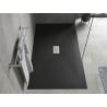 Bac à douche rectangulaire Mexen Hugo SMC 200 x 100 cm, noir, cache inox - 42701020-X