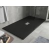 Mexen Hugo receveur de douche rectangulaire SMC 160 x 100 cm, noir, cache inox - 42701016-X
