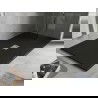 Mexen Hugo bac rectangulaire SMC 200 x 100 cm, noir, cache en inox - 42701020-X
