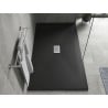 Bac à douche rectangulaire Mexen Hugo SMC 200 x 100 cm, noir, cache inox - 42701020-X