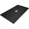 Mexen Hugo bac rectangulaire SMC 200 x 100 cm, noir, cache en inox - 42701020-X