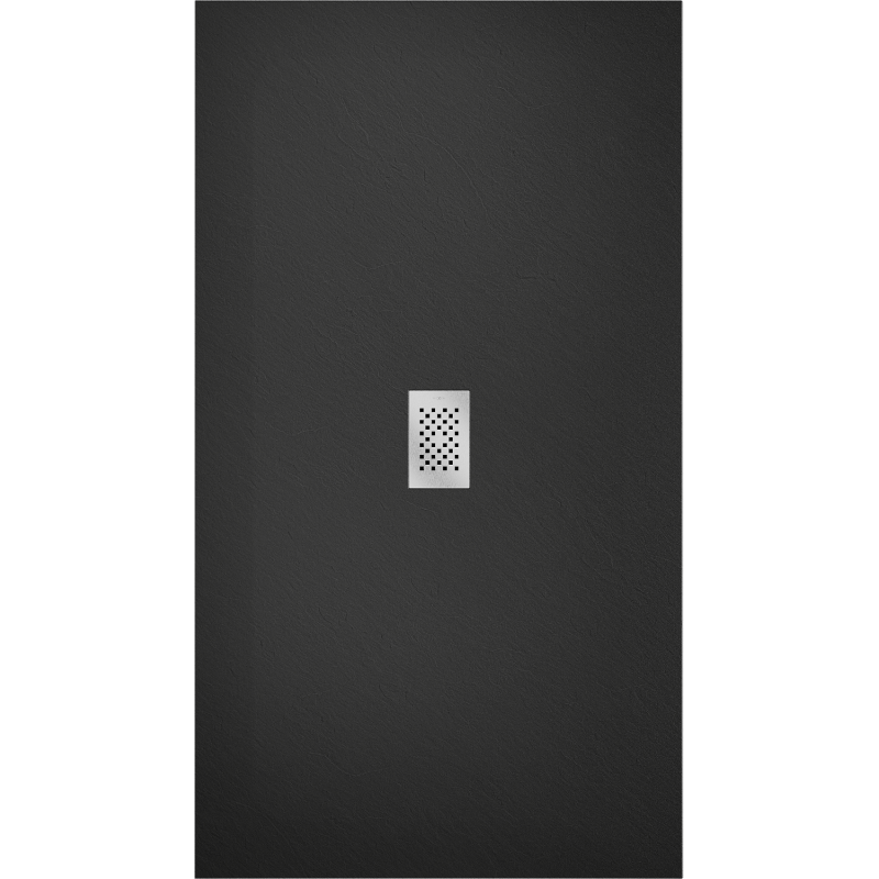 Mexen Hugo receveur de douche rectangulaire SMC 160 x 100 cm, noir, cache inox - 42701016-X