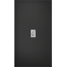 Mexen Hugo receveur de douche rectangulaire SMC 160 x 100 cm, noir, cache inox - 42701016-X