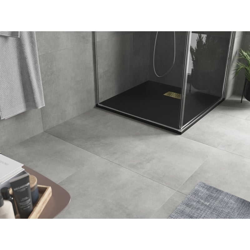 Mexen Hugo receveur de douche carré SMC 90 x 90 cm, noir, cache doré - 42709090-G