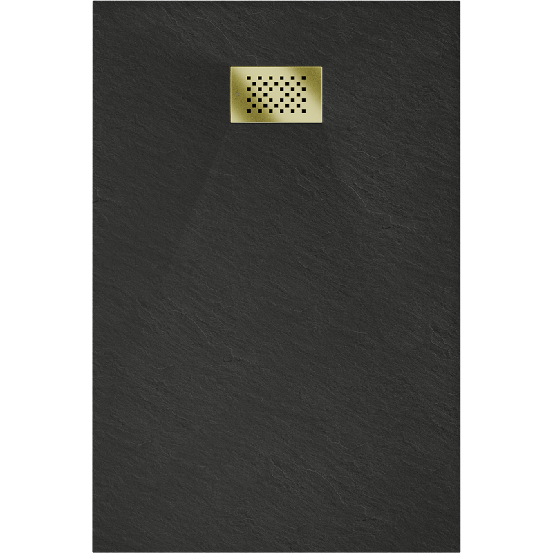 Mexen Hugo receveur de douche rectangulaire SMC 130 x 70 cm, noir, cache en or - 42707013-G