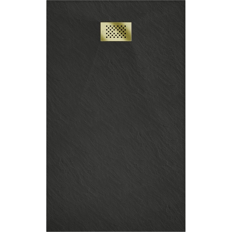 Mexen Hugo receveur de douche rectangulaire SMC 140 x 70 cm, noir, cache doré - 42707014-G