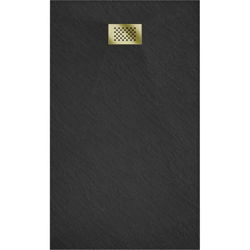 Mexen Hugo receveur de douche rectangulaire SMC 150 x 70 cm, noir, cache-décor or - 42707015-G