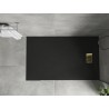 Mexen Hugo receveur de douche rectangulaire SMC 150 x 80 cm, noir, cache en or - 42708015-G
