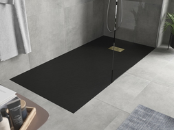 Mexen Hugo bac rectangulaire SMC 180 x 80 cm, noir, cache en or - 42708018-G