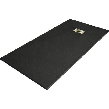 Mexen Hugo bac rectangulaire SMC 180 x 80 cm, noir, cache en or - 42708018-G