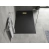 Receveur rectangulaire Mexen Hugo SMC 140 x 90 cm, noir, cache-découpe or - 42709014-G