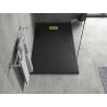 Receveur rectangulaire Mexen Hugo SMC 140 x 90 cm, noir, cache-découpe or - 42709014-G
