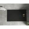 Receveur rectangulaire Mexen Hugo SMC 140 x 90 cm, noir, cache-découpe or - 42709014-G