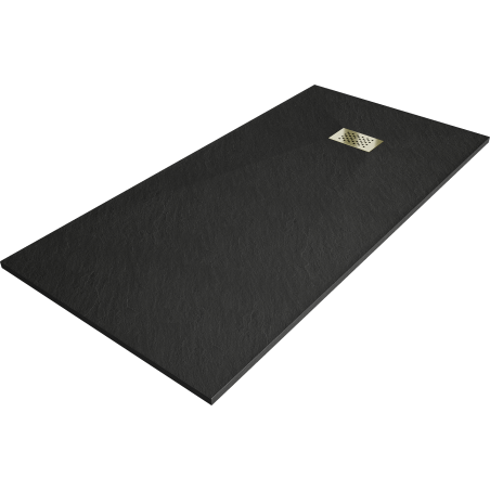 Mexen Hugo receveur de douche rectangulaire SMC 180 x 90 cm, noir, cache doré - 42709018-G