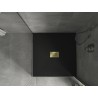 Mexen Hugo receveur de douche carré SMC 100 x 100 cm, noir, cache doré - 42701010-G