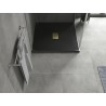 Mexen Hugo receveur de douche carré SMC 100 x 100 cm, noir, cache doré - 42701010-G