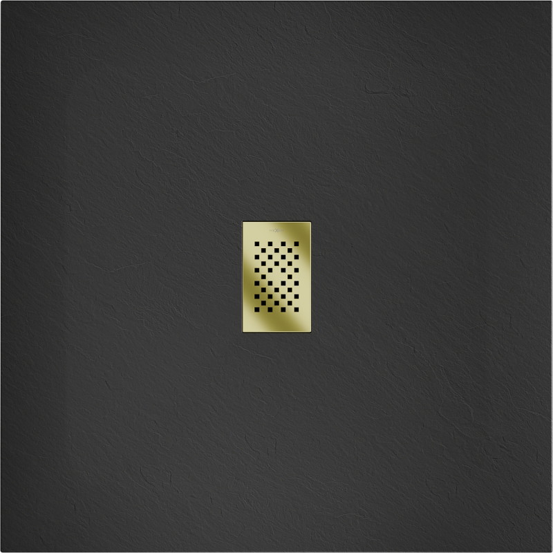 Mexen Hugo receveur de douche carré SMC 100 x 100 cm, noir, cache doré - 42701010-G