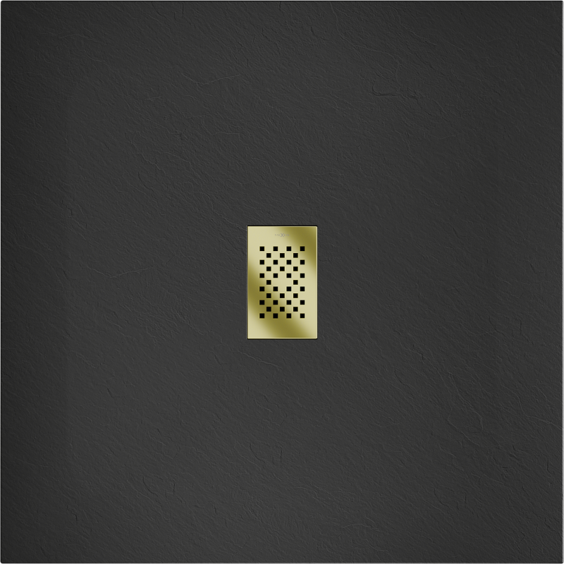 Mexen Hugo receveur de douche carré SMC 100 x 100 cm, noir, couverture dorée - 42701010-G