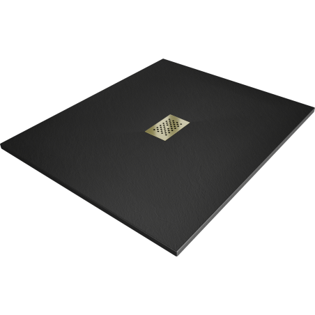 Mexen Hugo receveur de douche rectangulaire SMC 120 x 100 cm, noir, cache doré - 42701012-G