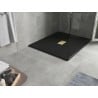 Mexen Hugo receveur de douche rectangulaire SMC 130 x 100 cm, noir, cache doré - 42701013-G