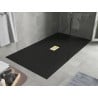 Mexen Hugo receveur de douche rectangulaire SMC 150 x 100 cm, noir, cache doré - 42701015-G