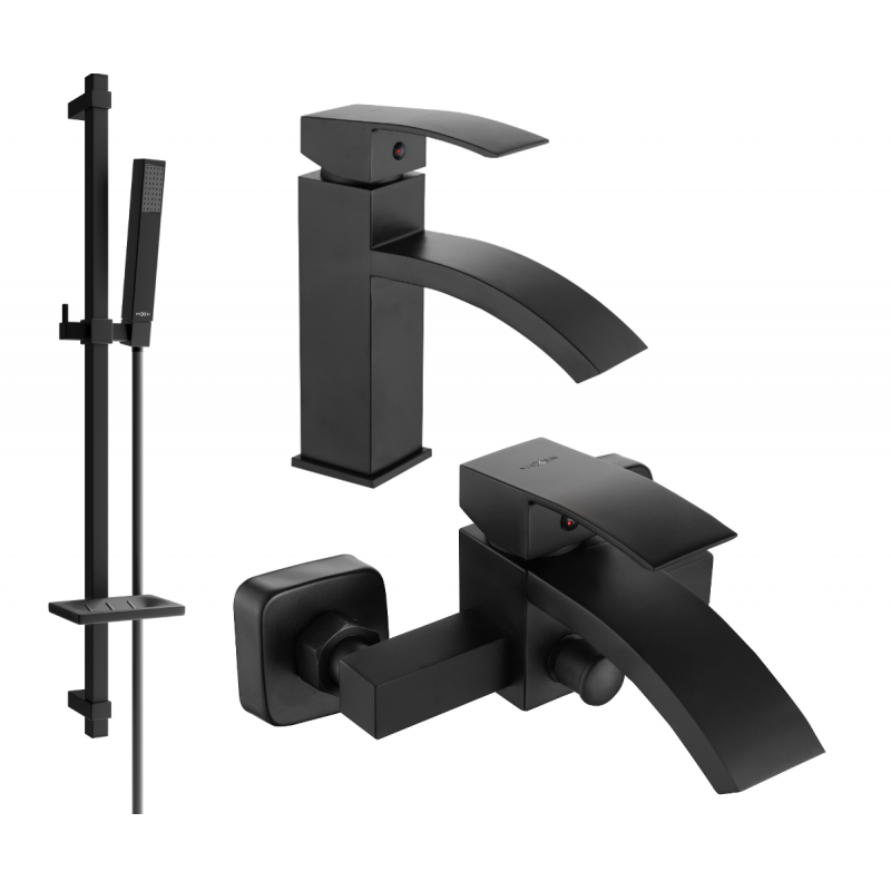 Mexen Libra Ensemble de baignoire DQ77, noir - 745103DQ77-70