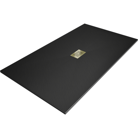 Mexen Hugo bac rectangulaire SMC 170 x 100 cm, noir, cache en or - 42701017-G