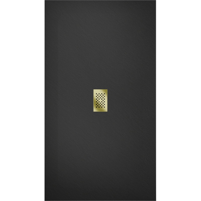Mexen Hugo receveur rectangulaire SMC 170 x 100 cm, noir, cache doré - 42701017-G