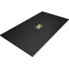Mexen Hugo receveur rectangulaire SMC 200 x 100 cm, noir, cache doré - 42701020-G
