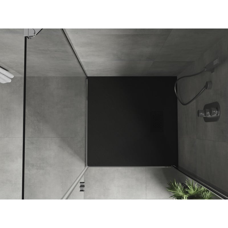 Mexen Hugo receveur de douche carré SMC 70 x 70 cm, noir, cache noir - 42707070-B