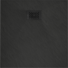 Bac à douche Mexen Hugo carré SMC 80 x 80 cm, noir, grille noire - 42708080-B