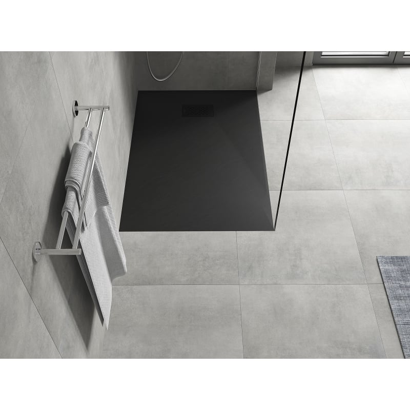 Mexen Hugo receveur de douche rectangulaire SMC 100 x 70 cm, noir, cache noir - 42707010-B