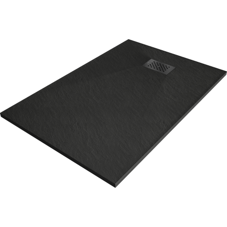 Bain rectangulaire Mexen Hugo SMC 90 x 70 cm, noir, cache noir - 42707090-B