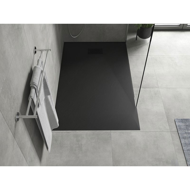 Mexen Hugo receveur de douche rectangulaire SMC 150 x 70 cm, noir, cache noir - 42707015-B
