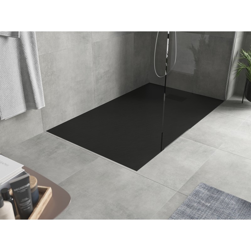 Mexen Hugo receveur de douche rectangulaire SMC 160 x 80 cm, noir, cache noir - 42708016-B