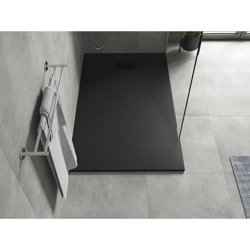 Mexen Hugo receveur rectangulaire SMC 140 x 80 cm, noir, cache noir - 42708014-B
