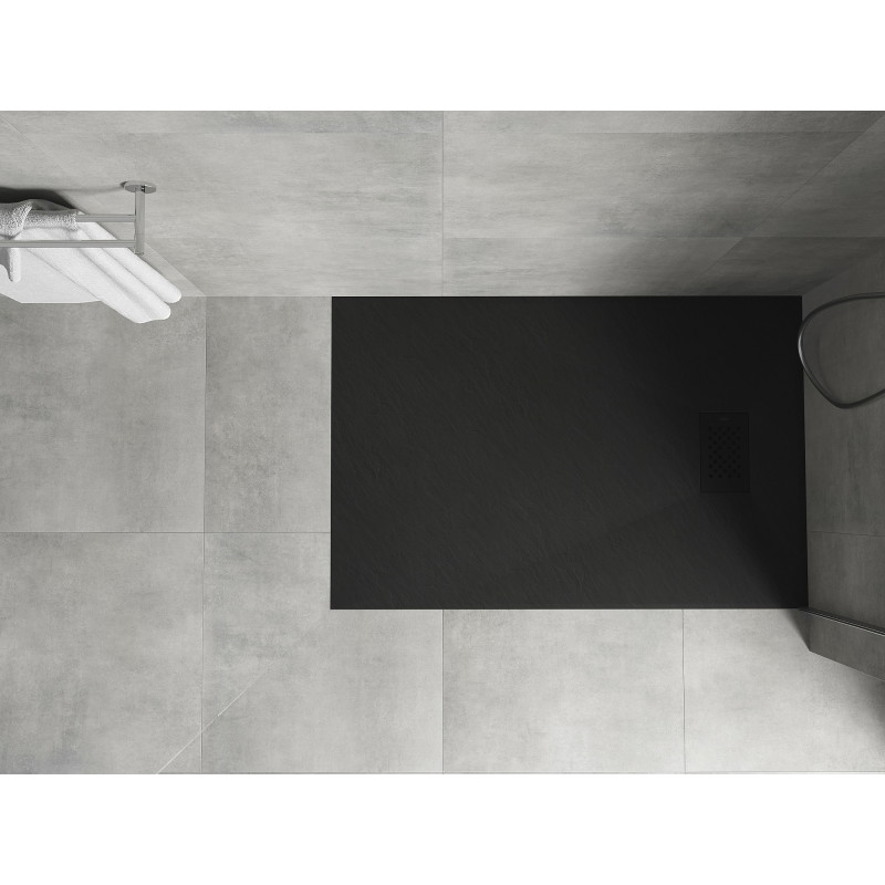 Mexen Hugo receveur de douche rectangulaire SMC 100 x 80 cm, noir, cache noir - 42708010-B