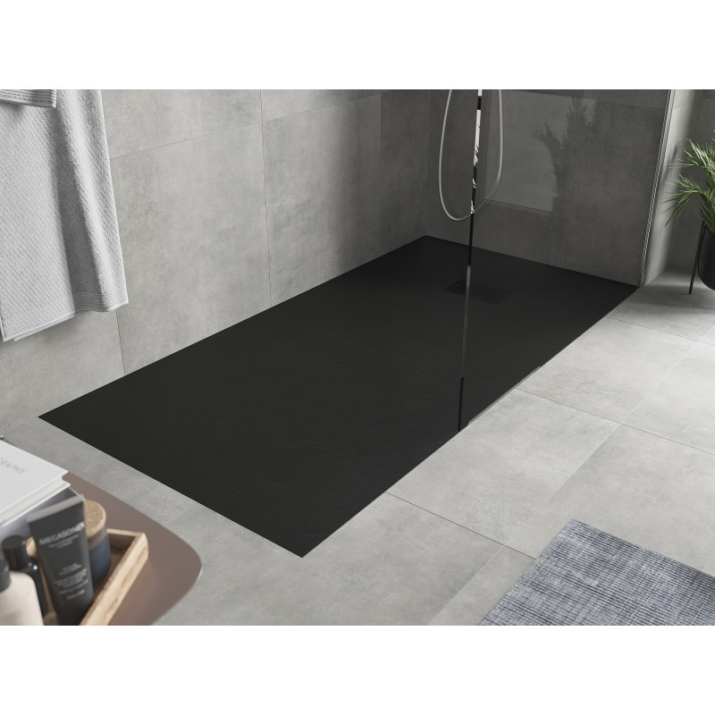 Mexen Hugo receveur de douche rectangulaire SMC 170 x 80 cm, noir, cache noir - 42708017-B