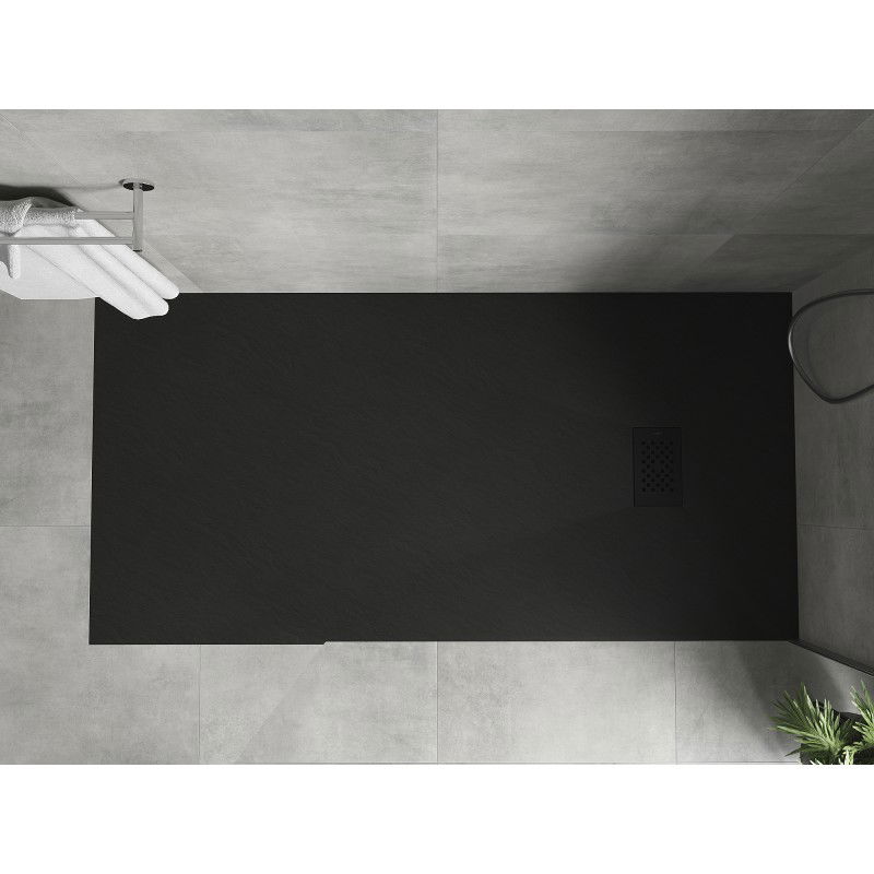 Mexen Hugo receveur rectangulaire SMC 170 x 80 cm, noir, cache noir - 42708017-B