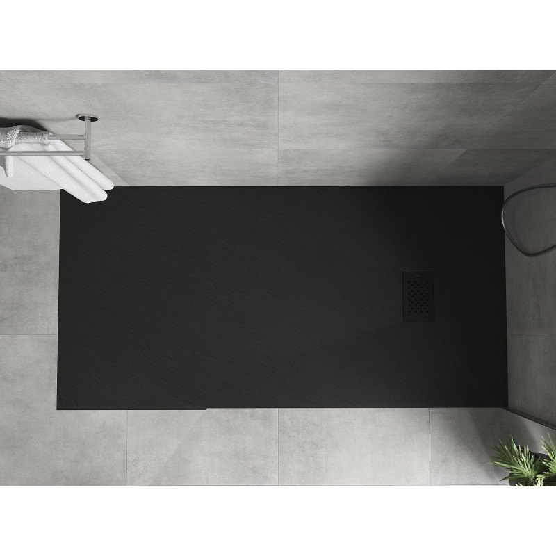 Mexen Hugo receveur de douche rectangulaire SMC 180 x 80 cm, noir, cache noir - 42708018-B