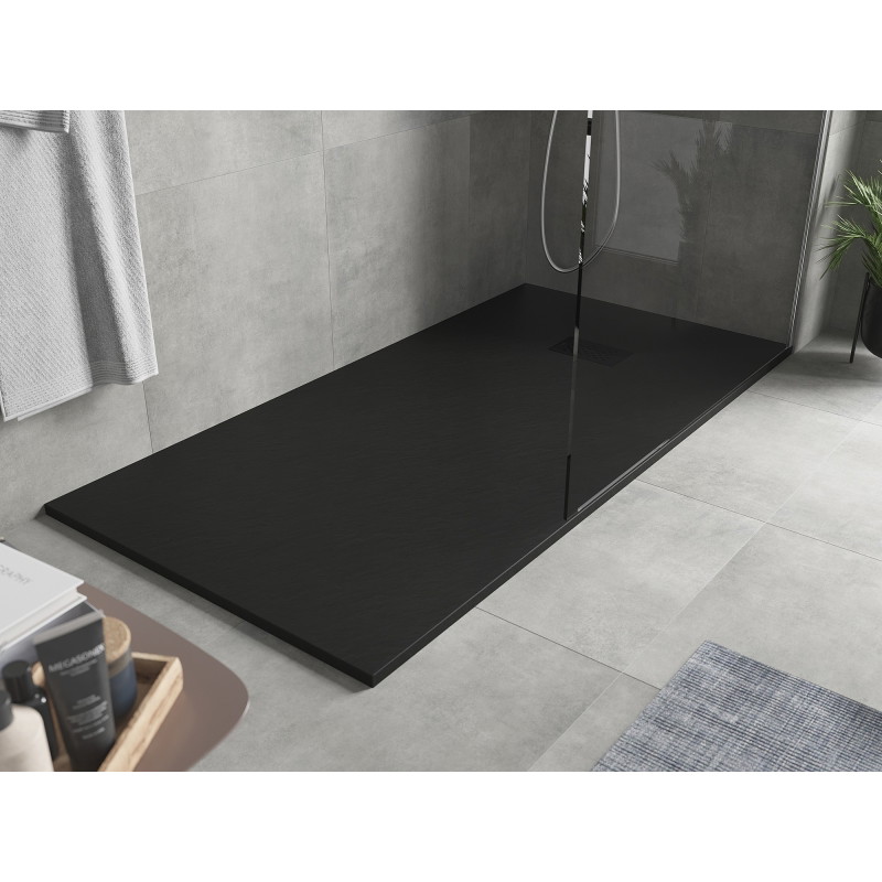 Mexen Hugo receveur de douche rectangulaire SMC 170 x 80 cm, noir, cache noir - 42708017-B