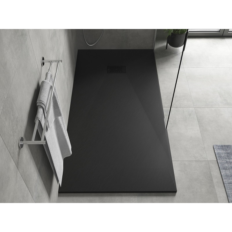 Mexen Hugo receveur de douche rectangulaire SMC 180 x 80 cm, noir, cache noir - 42708018-B