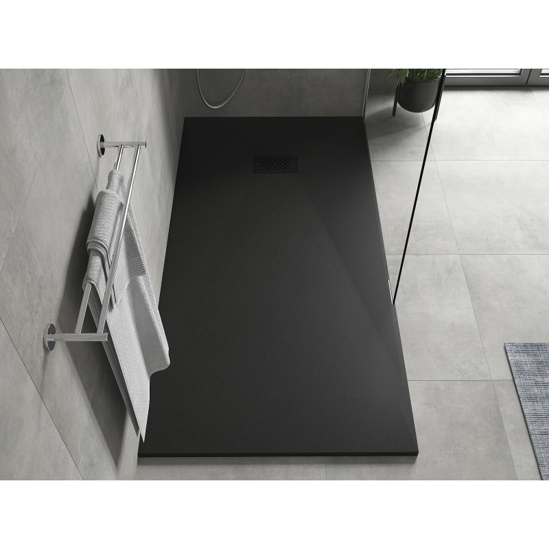 Mexen Hugo receveur rectangulaire SMC 180 x 80 cm, noir, cache noir - 42708018-B