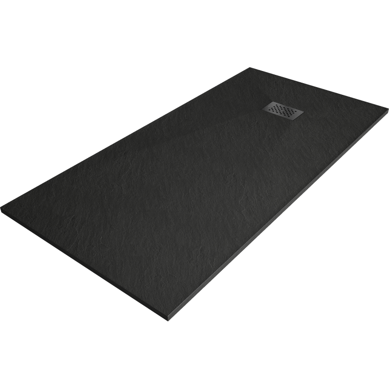 Bac à douche Mexen Hugo rectangulaire SMC 180 x 80 cm, noir, couverture noire - 42708018-B