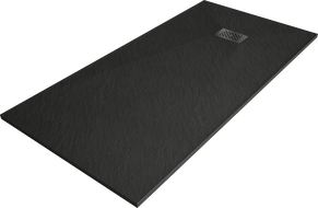 Bac à douche Mexen Hugo rectangulaire SMC 180 x 80 cm, noir, couverture noire - 42708018-B