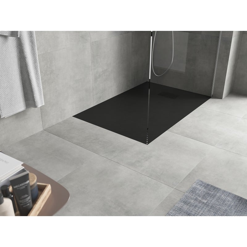 Mexen Hugo receveur de douche rectangulaire SMC 100 x 90 cm, noir, couverture noire - 42709010-B