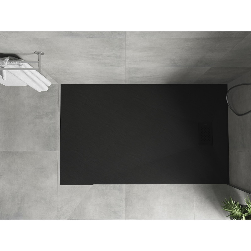 Mexen Hugo receveur rectangulaire SMC 140 x 90 cm, noir, cache noir - 42709014-B