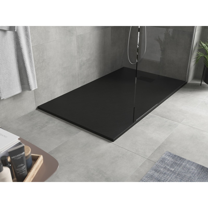 Mexen Hugo receveur rectangulaire SMC 140 x 90 cm, noir, cache noir - 42709014-B