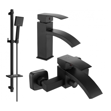 Mexen Libra DQ45 ensemble baignoire, noir - 745103DQ45-70